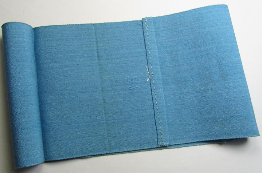Linnen-based- and/or light-blue-coloured armband (ie. 'Armbinde') depicting an interwoven capital 'M'-character, as was presumably intended for staff-members of the German RLB (ie. 'Reichsluftschutz-Bund')