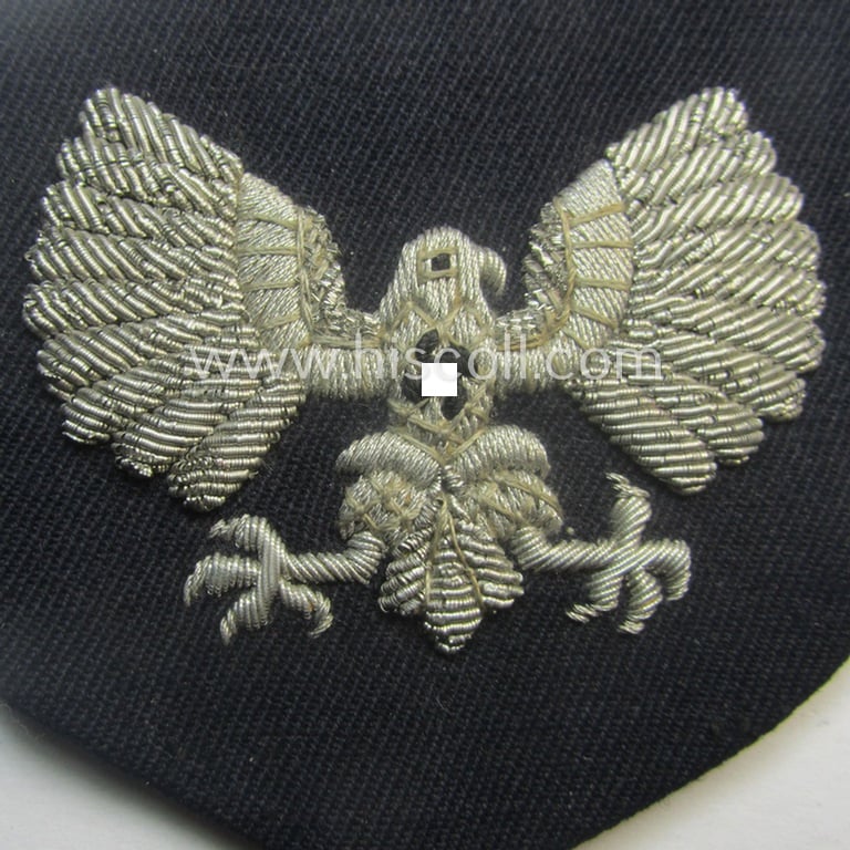 Superb - and rarely encountered! - neatly hand-embroidered, HJ/BDM ('Hitlerjugend' ie.: 'Bund Deutscher Mädel') 'Ärmelabzeichen für Fahnenträger der Bund Deutscher Mädel' being a hardly used- nor worn example that still retains its 'RzM'-etiket
