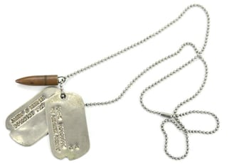 US WW2 Dog-Tag set with Chain and Bullit...