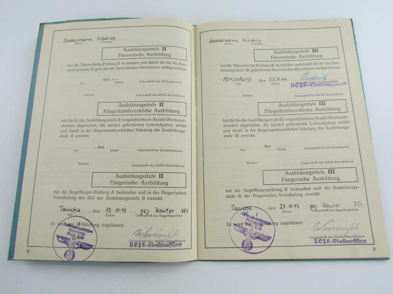 NSFK Nat.Soc. Air Corps Service Book Named