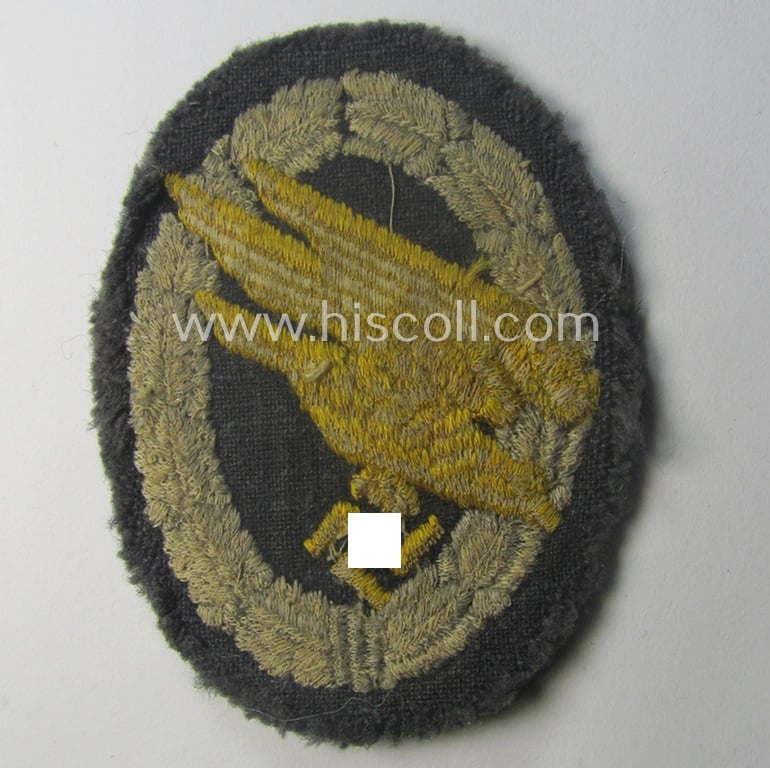 WH (Luftwaffe) 'Fallschirmschützen-Abzeichen in Stoff' (or: cloth-based paratroopers' jump-badge)