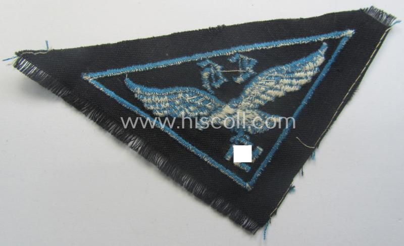 WH (LW- ie. Hitlerjugend-) related, machine-embroidered breast-badge: 'Flakhelfer'