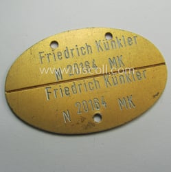 WH (KM) typical aluminium-based- and/or reddish-golden-bronze toned ID-disc...