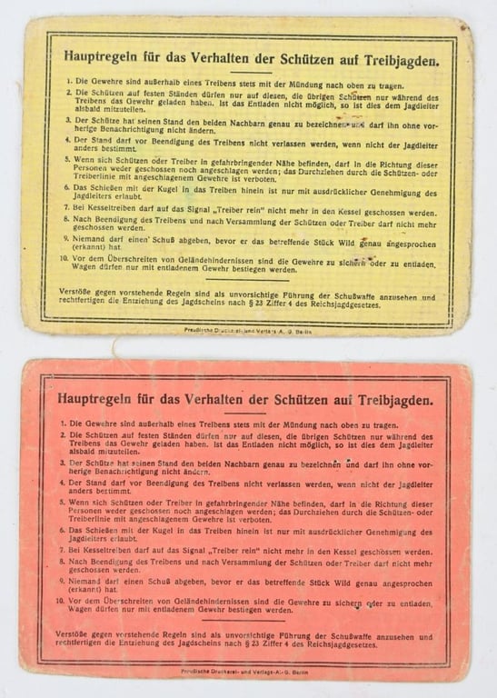 German Third Reich Hunting License Set