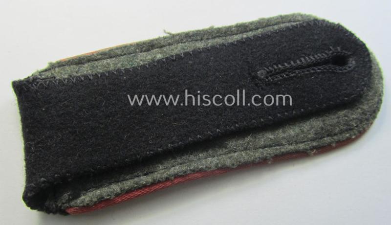 Attractive - albeit regrettably single! - Waffen-SS, EM-type shoulderstrap as piped in the bright-pink-coloured branchcolour as was intended for usage by an: 'SS-Mann' who served within the: 'SS-Panzer-Truppen'