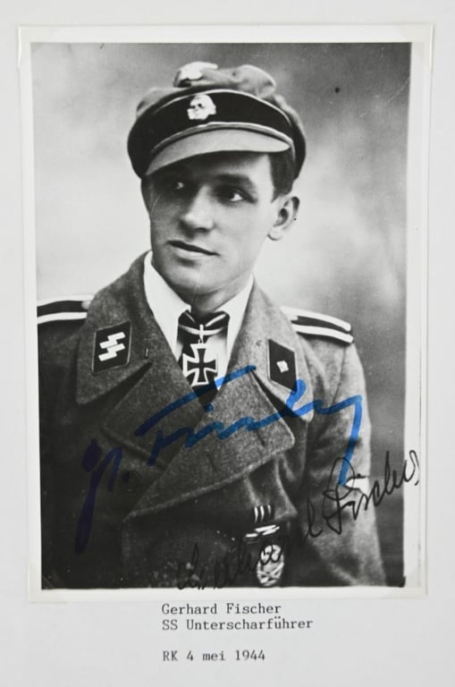 Siganture of Waffen-SS Knight's Cross recipient Gerhard Fisher
