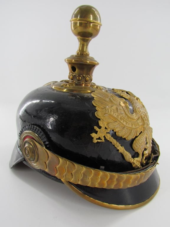 German officers spike helmet ( Pickelhaube ) Artillery, Franco-Prussian war.