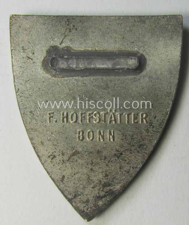 Minimally damaged, RAD (ie. 'Reichsarbeitsdienst') so-called: 'Traditions-Mützenabzeichen' as was specifically intended for a member who served within the: 'Arbeitsgau XXI' (= Niederrhein)