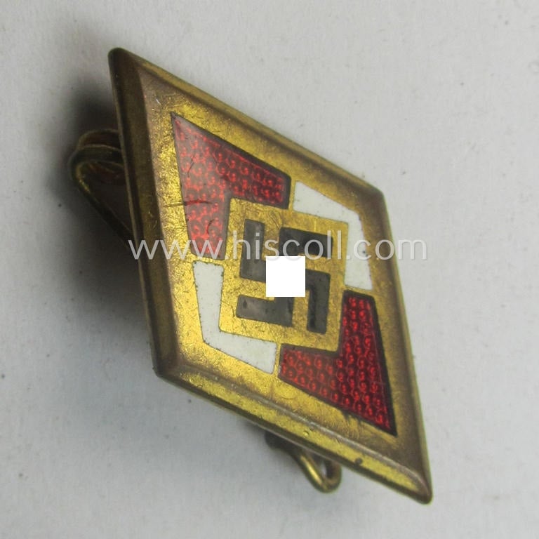 Stunning - and truly awarded! - HJ- (ie. Hitlerjugend) 'Goldenes Ehrenzeichen' (ie. 'Raute') being a maker- (ie. 'RzM - M1/78') example that is bearing the (unique!) serial-number: '87435'