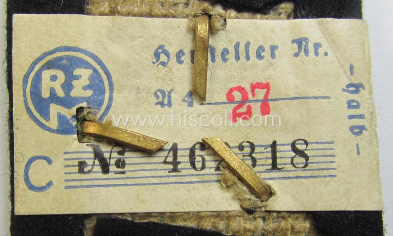 Attractive, bright-silver-toned- and/or: neatly aluminium-based, so-called: 'DAF' (ie. 'Deutsche Arbeitsfront'): 'Werkschar-Raute' (being a very detailed example that still shows its period-attached 'RzM'-etiket)