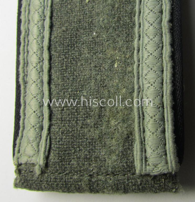 Single, mid-war-period WH (Heeres): 'M43'-pattern, NCO-type shoulderstrap as piped in the black-coloured branchcolour as was intended for usage by an: 'Unteroffizier der Pionier-Truppen'