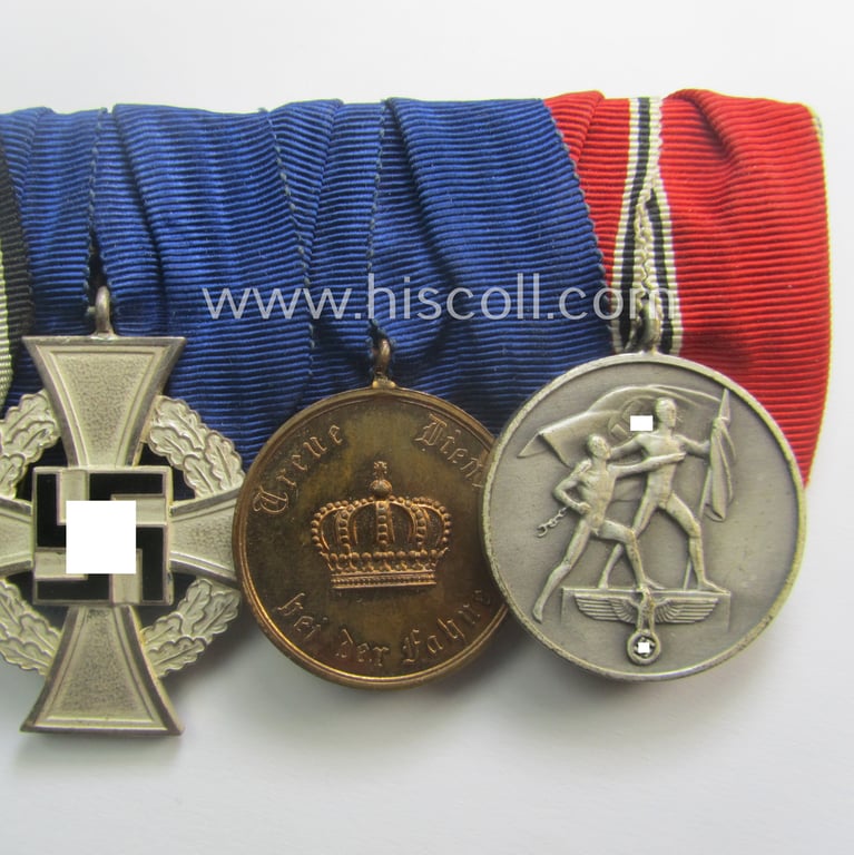 Attractive, 5-pieced 'WWI'- (ie. TR-) related medal-bar (ie. 'Ordenspange')