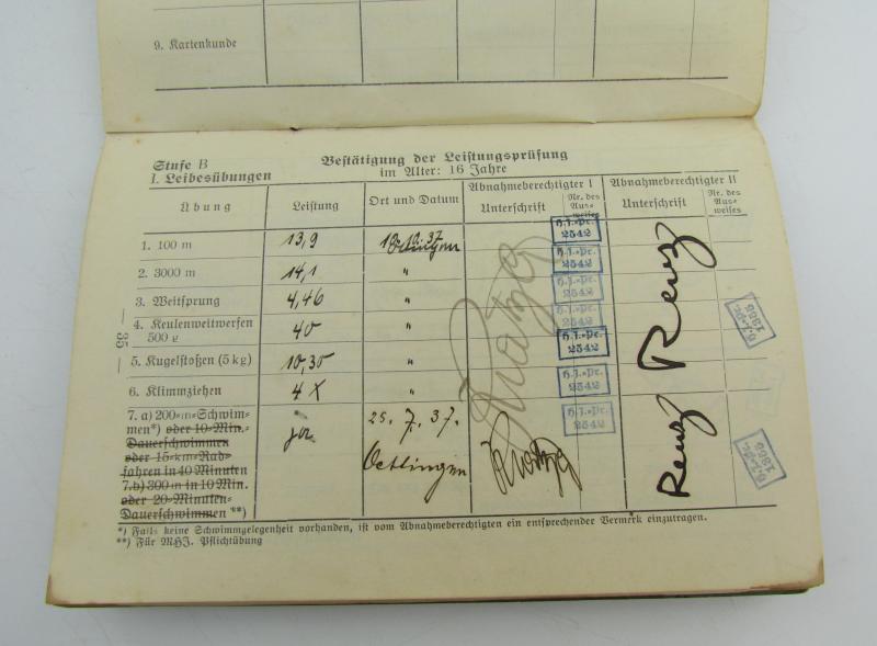 Deutsche Jungvolk (DJ) / Hitlerjugend (HJ) Leistungsbuch