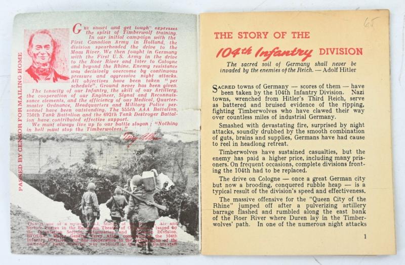 US WW2 104th Infantry Division Booklet
