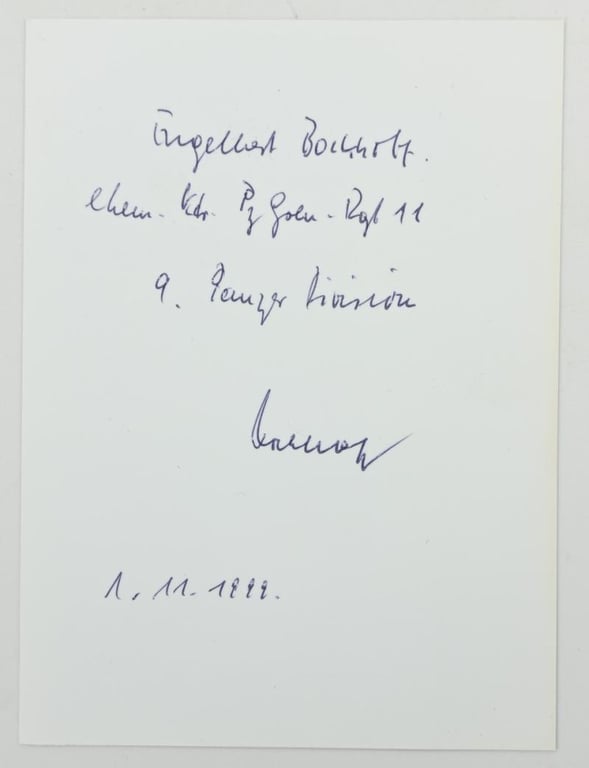 Signature of Wehrmacht Heer KC Recipient 'Engelbert Bockhoff'