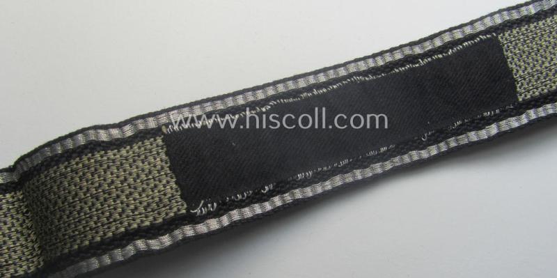 Truly used- and/or carefully tunic-removed example of a: Waffen-SS 1939/40-pattern, officers'-type 'flat-wire'-woven cuff-title (ie. 'Ärmelstreifen für Führer'): Regiment 'Der Führer' (2. SS-Pz-Div. "Das Reich")