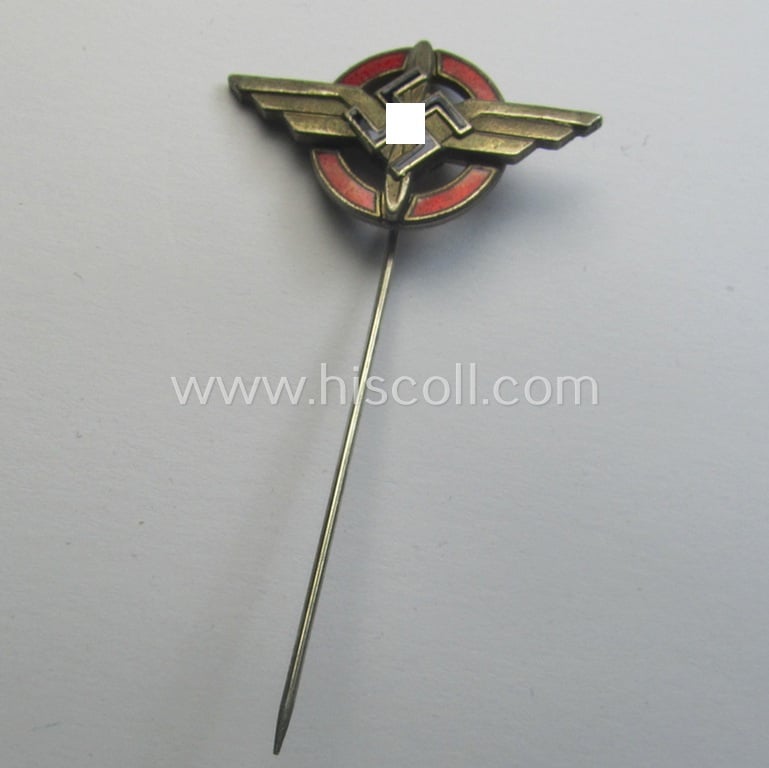 Luxuriously-styled, so-called: DLV (ie. 'Deutscher Luftsport Verband') miniature membership lapel-pin (ie. 'Mitgliedsabzeichen für den Zivilanzug') being a neatly maker- (ie. 'K. Wurster'-) marked example