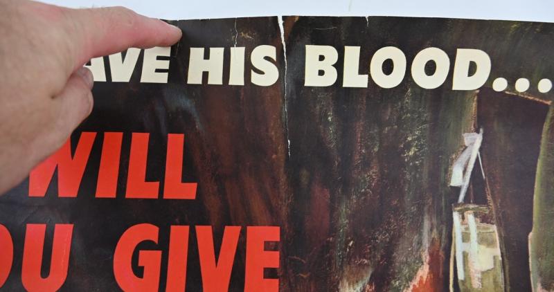 US WW2 Poster 'He Gave His Blood…'