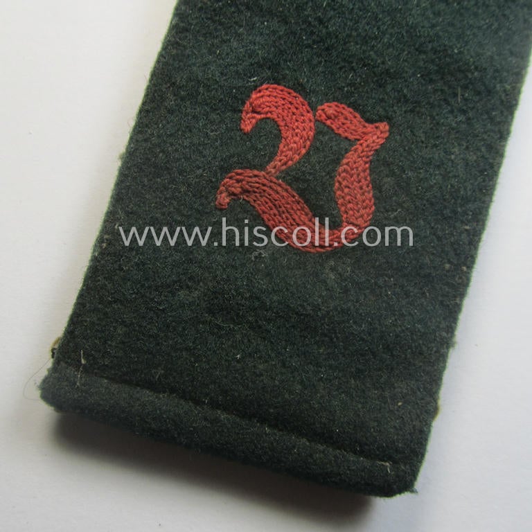 Single, early-period (ie. 'M36-pattern and/or pointed-styled), WH (Heeres) 'cyphered', EM-type shoulderstrap as was intended for a: 'Soldat einer Panzer-Versuchs-Abtlgs.'