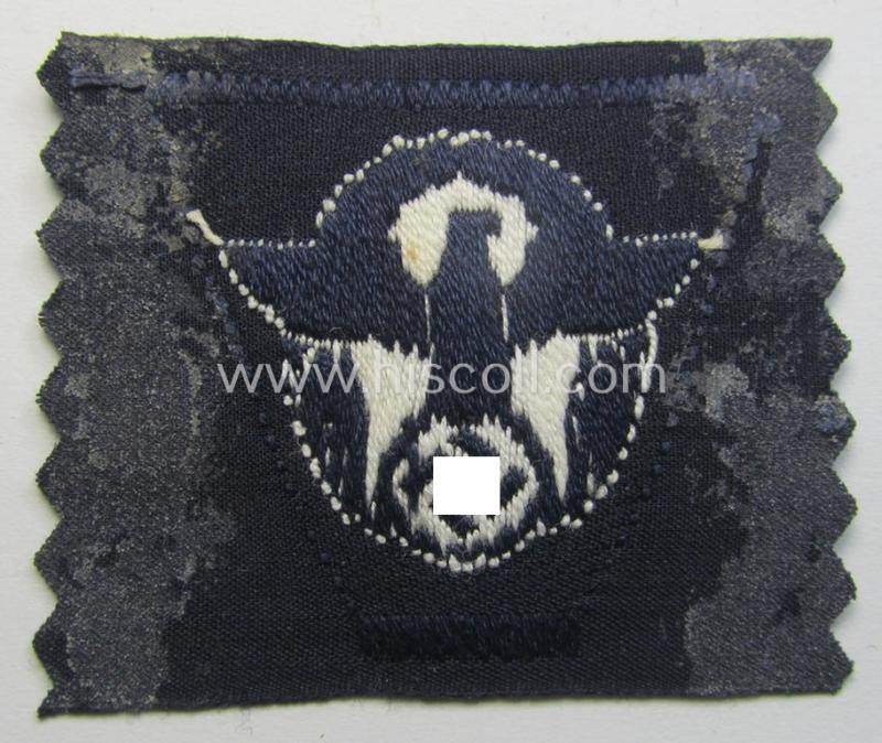 Attractive EM/NCO-pattern, 'Feuerwehr'- (ie. 'FW-Polizei') cap-eagle (ie. 'Adler für Schiffchen o. Einheitsfeldmütze') being a 'virtually mint- ie. unissued' example as executed in so-called: 'BeVo'-weave-style