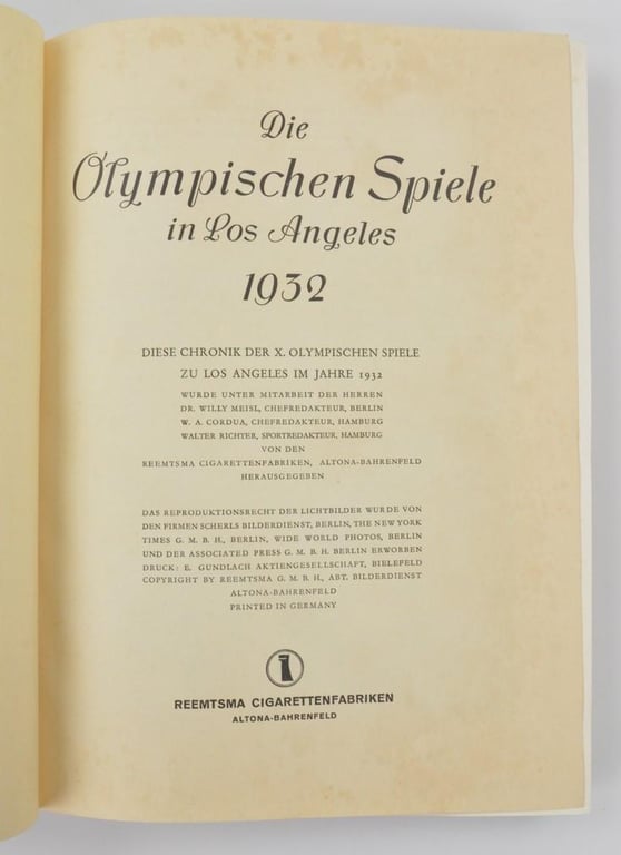 German Cigaretalbum 'Olympia 1932'