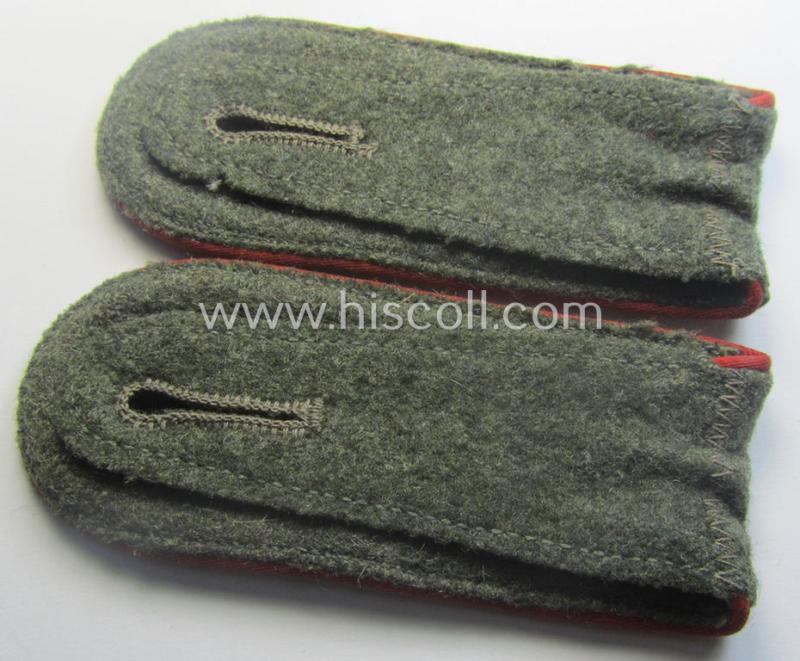 Pair of WH (Heeres) early- (ie. mid-) war-period- (ie. 'M40'- ie. 'M43'-pattern), 'standard-issued' NCO-type shoulderstraps as was intended for an: 'Unterwachtmeister eines (Sturm)Art.-Abts. o. Rgts.'