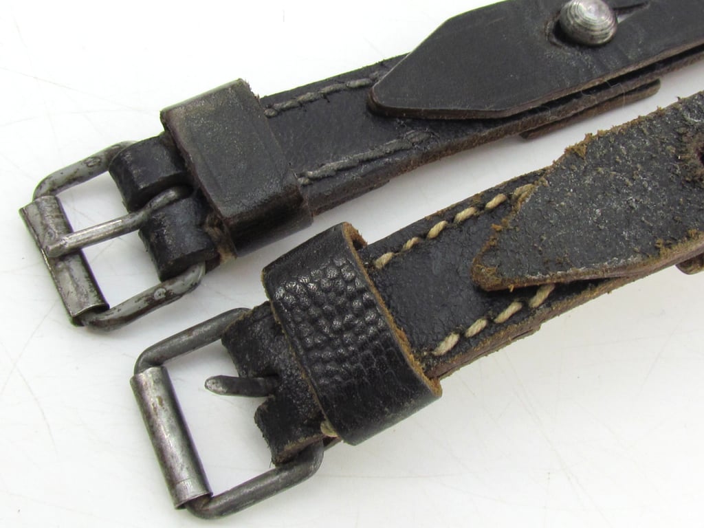 Wehrmacht Zeltbahn Straps – Matching Pair – Maker Marked