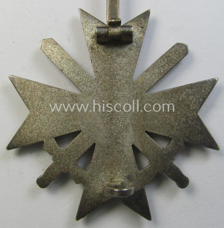 Attractive - and just moderately used- ie. worn! - 'Kriegsverdienstkreuz 1. Klasse mit Schwertern' being a non-maker-marked specimen that is executed in typical, silverish-coloured metal (ie. 'Buntmetall')