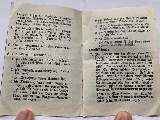 WH (Heer) Manual for Lantern 'Einheitslaterne'