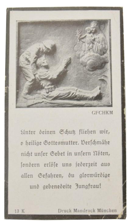 German WH Deathcard 'Karl Gottler'