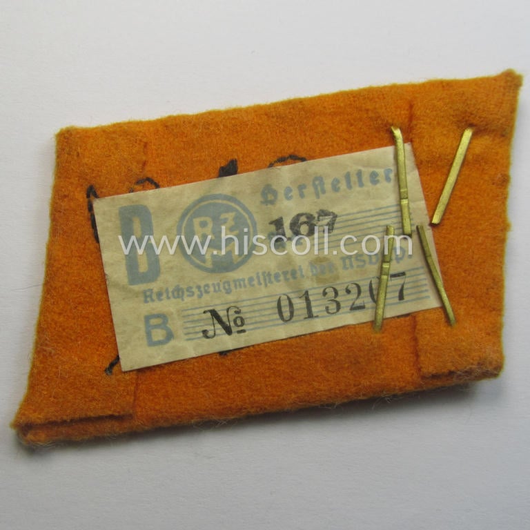 Single, SA (ie. 'Pionier-Sturmabteilungen') collar-patch (ie. 'Kragenspiegel'): 'SA-Mitglied' serving within the: 'SA-Pionier-Standarte 247' ('SA-Gruppe Elbe o. Neckar')