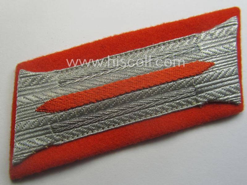 Pair of WH (Heeres) EM- (ie. NCO-) type, so-called: 'Waffenrock'- (ie. dress-) collar-tabs (ie. 'Kragenspiegel') as was intended for a soldier serving within an: 'Feldgendarmerie-Abts. o. Akademie'