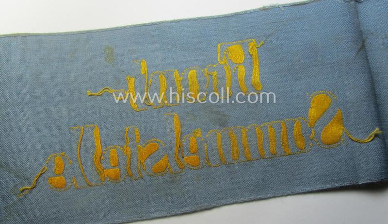 Truly used- and/or worn, WH (Heeres) related armband (ie. 'Armbinde') entitled: 'Front-Sammelstelle'