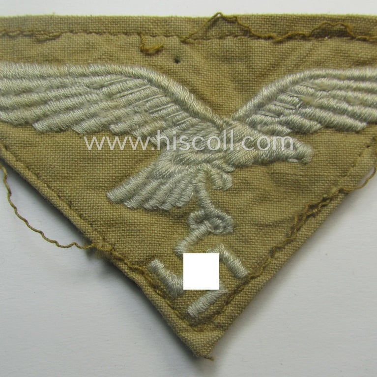 Truly used- and/or carefully shirt-removed, WH (Luftwaffe) 'tropical'-issued breasteagle as was intended for usage onto the tropical-shirts