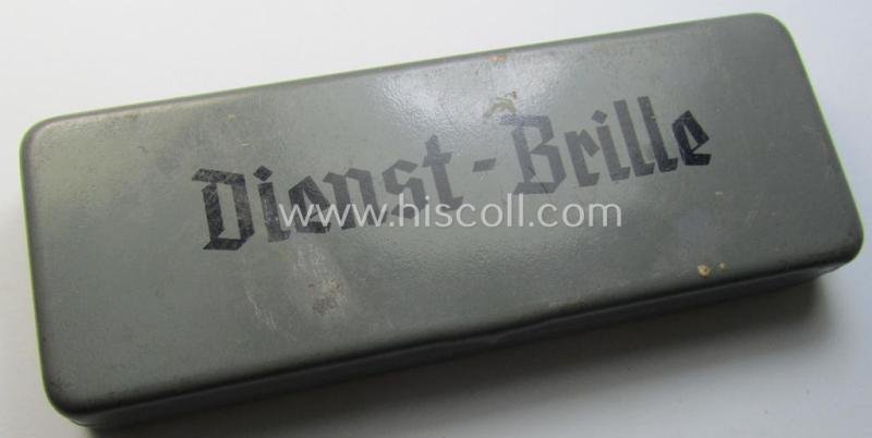 Pair of 'standard-issued'-pattern, WH-service-glasses (ie. 'Dienstbrille') as issued to a soldier named: 'Russe' (or alike) serving within the: '1. Art.Ausb.Abt. 26'