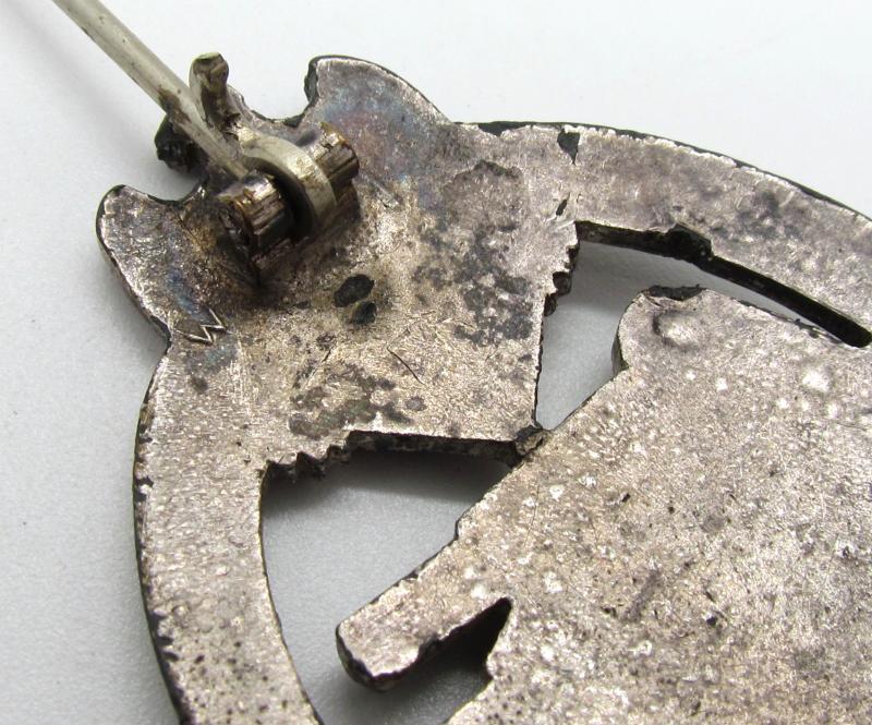 Panzer assault badge in silver "small w" Wurster, Rare