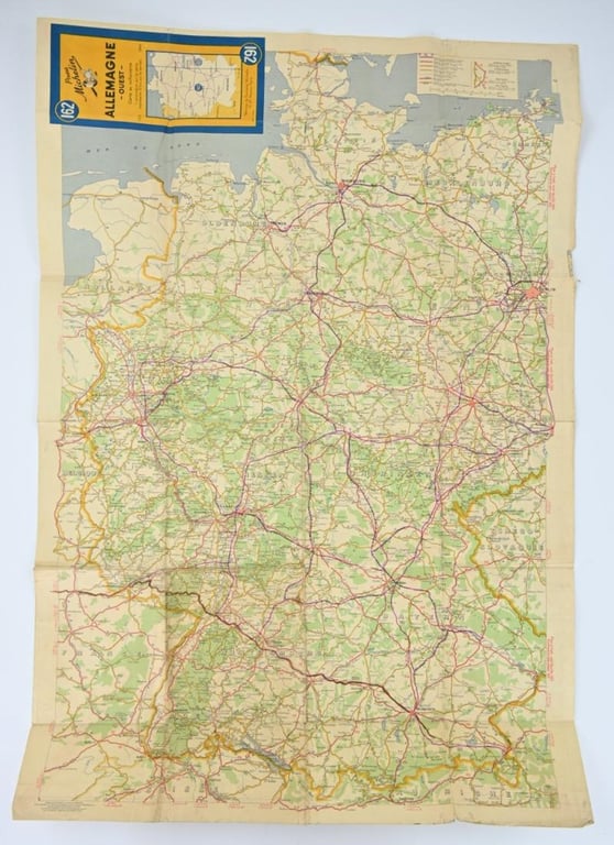 French Michelin Mapcard of Germany 1944