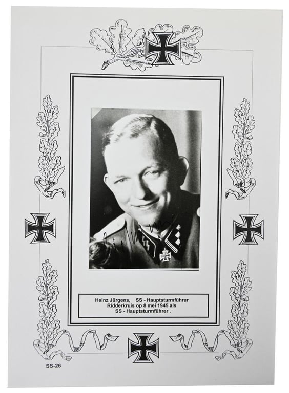 Signature of Waffen-SS KC Recipient 'Heinz Jürgens'