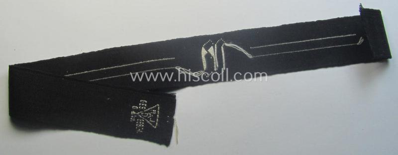 RAD (ie. 'Reichsarbeitsdienst') EM- (ie. NCO-) pattern, commemorative cuff-title (ie. 'Dienstärmelstreifen') depicting a capital 'R'-character (as was intended for the EM-/NCO-staff working on the various 'Westwall'-fortifications)