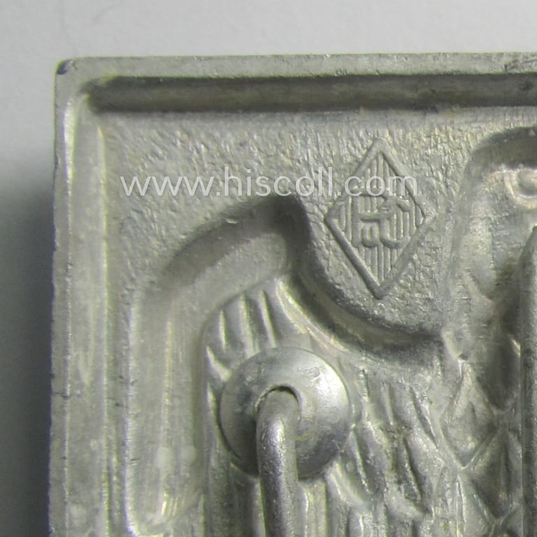 'Virtually mint ie. unissued' pair of WH (Heeres) tropical- (ie. 'DAK'- or: 'Deutsches Afrikakorps'-) related- and/or aluminium-based, eagle-'pith-helmet'-shields comprising of two maker- (ie. 'P&C'-) marked examples