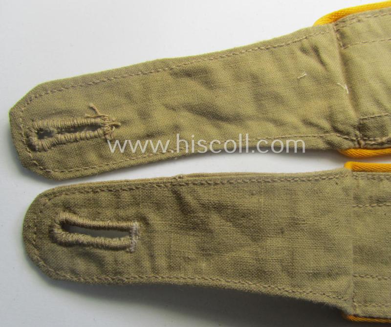 Pair of WH (Luftwaffe) 'tropical-styled' shoulderstraps (as was specifically for usage on the tropical-shirts ie. tunics) as was intended for usage by an: 'Uffz. der Flieger- o. Fallschirmjäger-Trpn.'