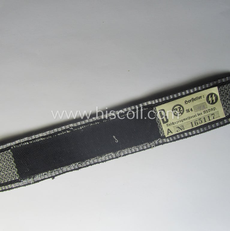 Stunning, Waffen-SS officers'-type, 1939/40-pattern cuff-title (ie. 'Ärmelstreifen') as executed in flat-wire 'BeVo'-weave-pattern (in Gothic-styled script!) for an officer within the: SS-Rgt. 'Deutschland' (2. SS-Pz-Div. "Das Reich")