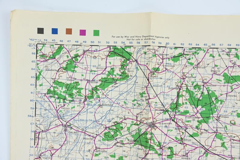 US WW2 Mapcard of Stendal Germany