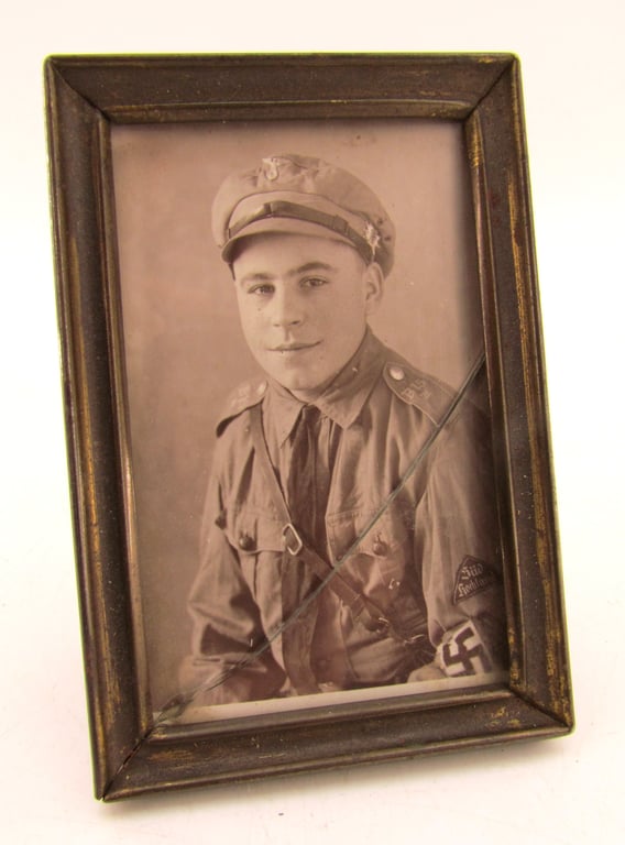 Small photo of Hitler Youth boy in a frame