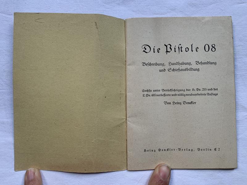 German P08 Weapons Training Booklet