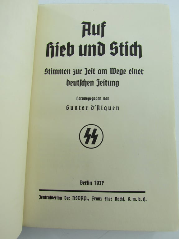 SS Book: 'Auf Hieb und Stich!'