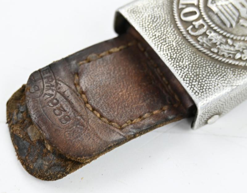 German WH Beltbuckle with leather tab 'St. Merkl'