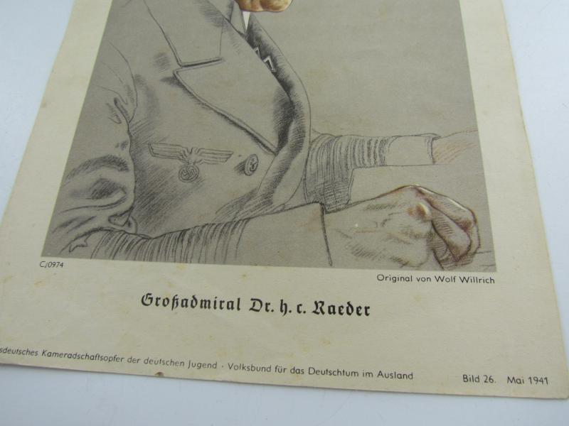 Third Reich Print Wolf Willrich Painting Großadmiral Raeder