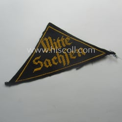 Truly used and/or worn 'HJ' ('Hitlerjugend') district-triangle (ie....