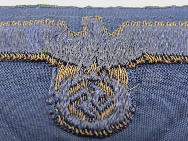 Kriegsmarine gold flatwire ‘BeVo’ cap eagle ( Rare )